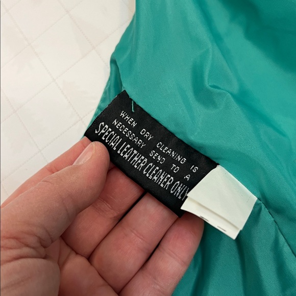 VINTAGE WILSONS LEATHER HALTER TOP CORSET TURQUOISE SIZE LARGE - Picture 6 of 16